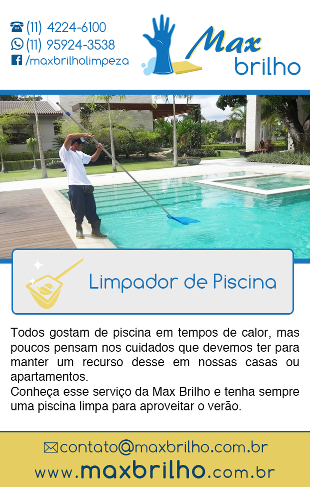 Max Brilho - Limpeza de Piscinas em So Bernardo do Campo, Rudge Ramos