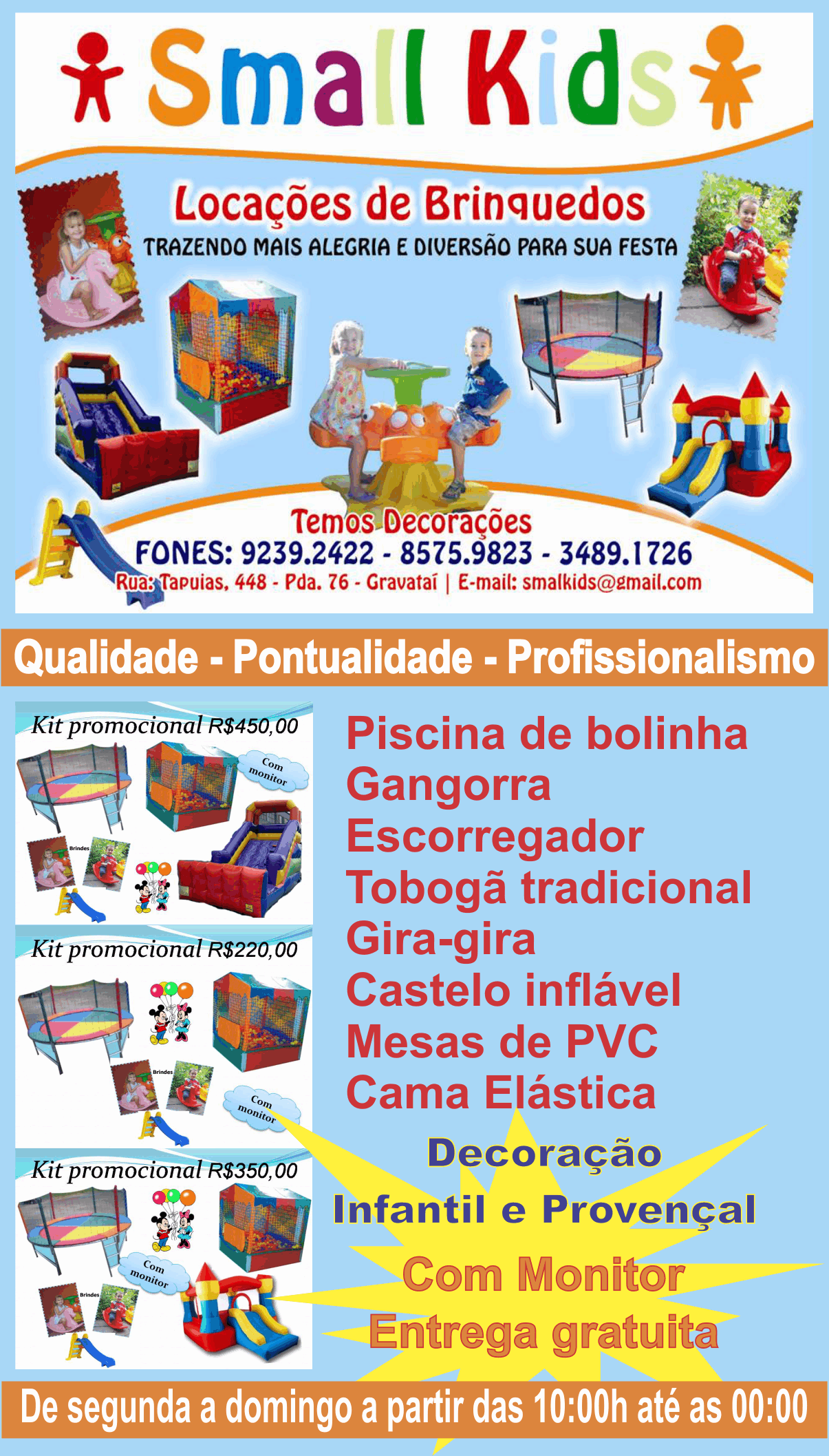 LOCAES DE BRINQUEDOS EM GRAVATA